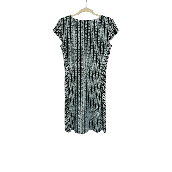 J McLaughlin Greek Key Mint & Black Sheath Size Small - Picture 2 of 2